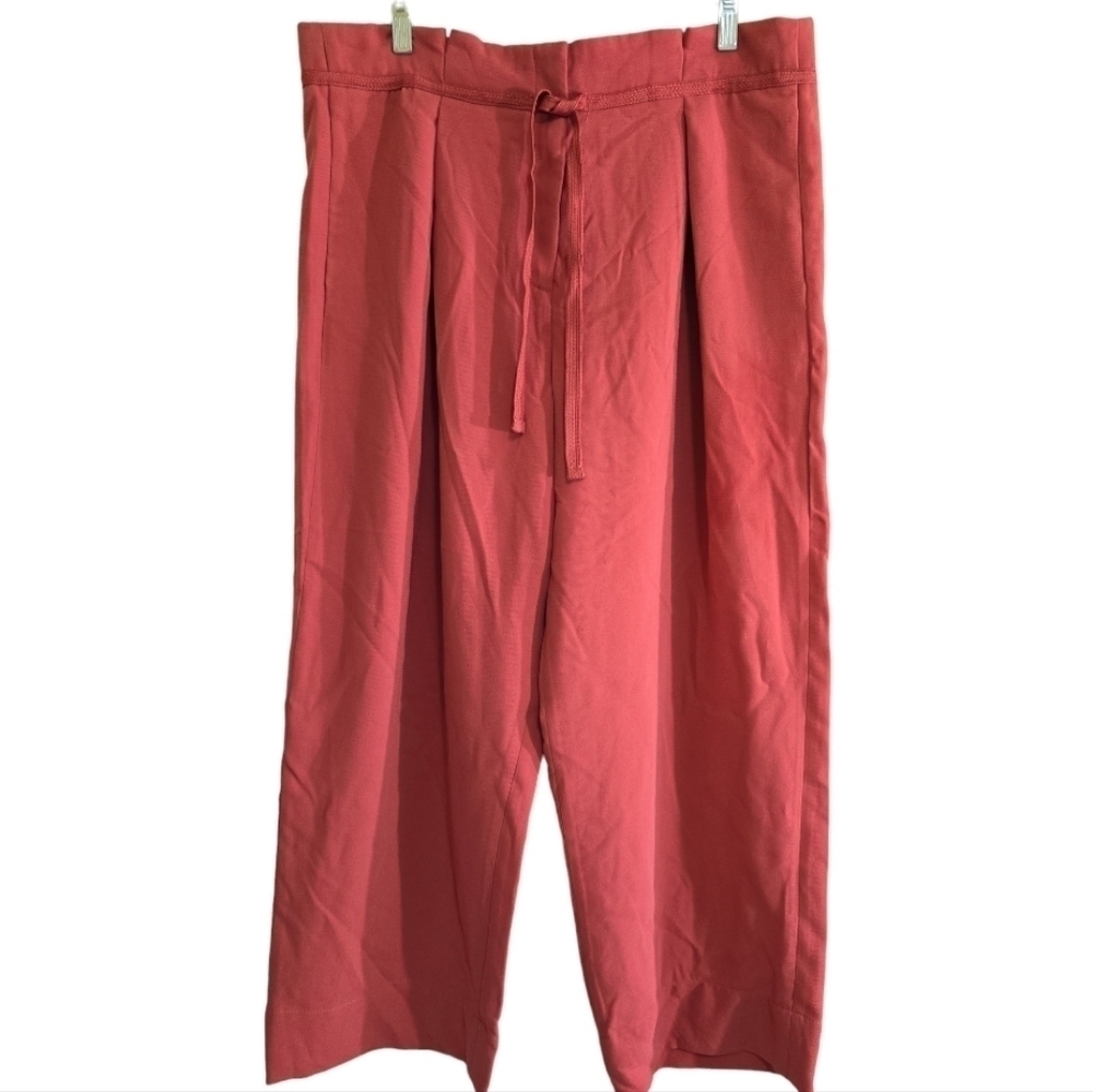 NWT Andrew Marc New York Ankle Trouser 14 Rose Pink Pleated Wide Straight Leg